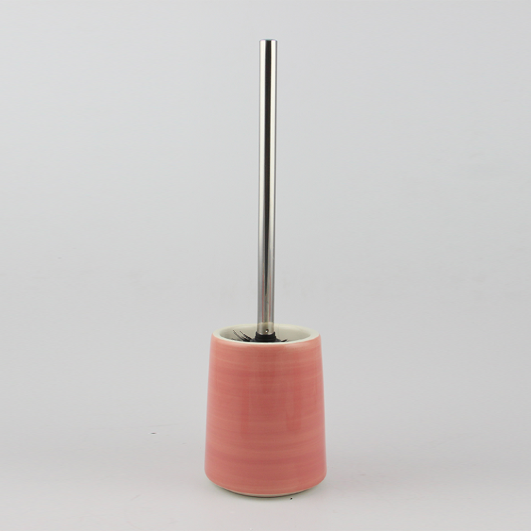 Pink toilet brush holder