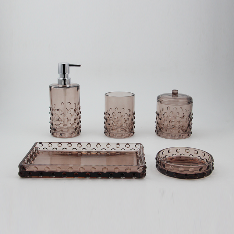 Glass bathroom set