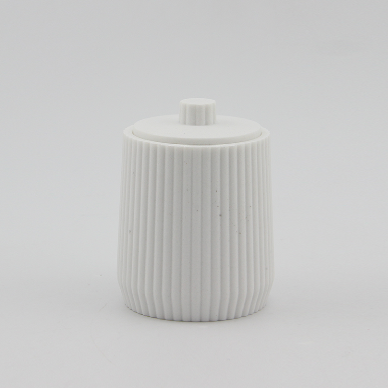 Vertical stripe storage jar