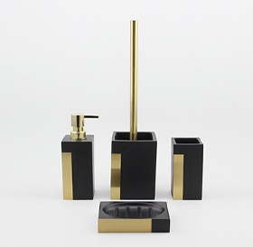 Black and gold bathroom set