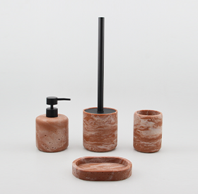 Terracotta stone-look bathroom set
