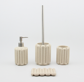Sculpted rib bathroom set