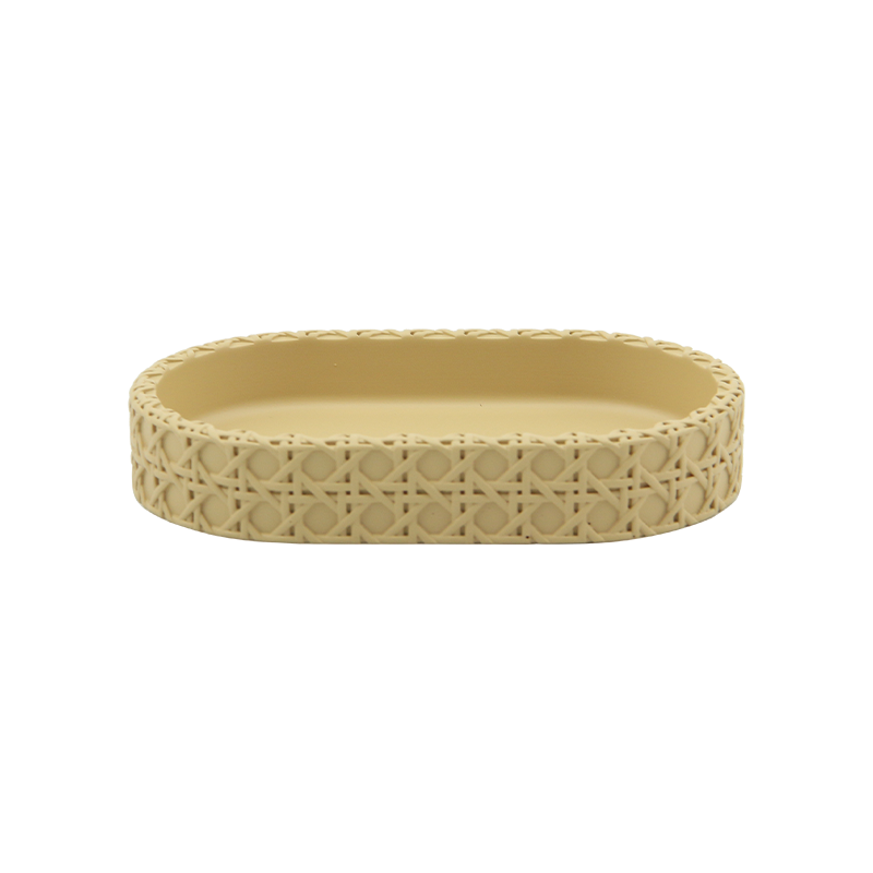 Golden woven-texture soap dish